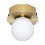 900658  Светодиодный настенно-потолочный светильник для ванной MOSIANO, 1х3,3W (LED), 340lm, 3000K, IP44, Ø100, H115, сталь, брашированная латунь / мат