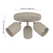 44163  Спот TILSTON, 3X40W(E14), сталь, песочный