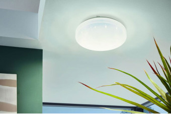 97877  Светодиодный настенно-потолочный светильник FRANIA-S, 11,5W (LED), 1350lm, Ø280, H70, сталь, бел