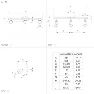 33186  Спот BUZZ-LED, GU10, 3x2,8W, 3X250lm, L495, B70, сталь, матовая латунь