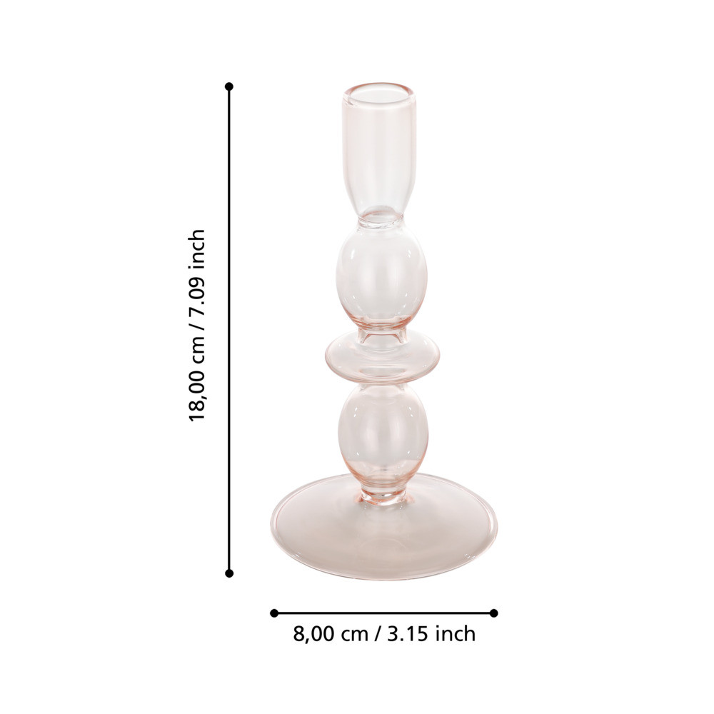 EGLO 422264 Подсвечник MOLUME, H180, Ø85, стекло, розовый