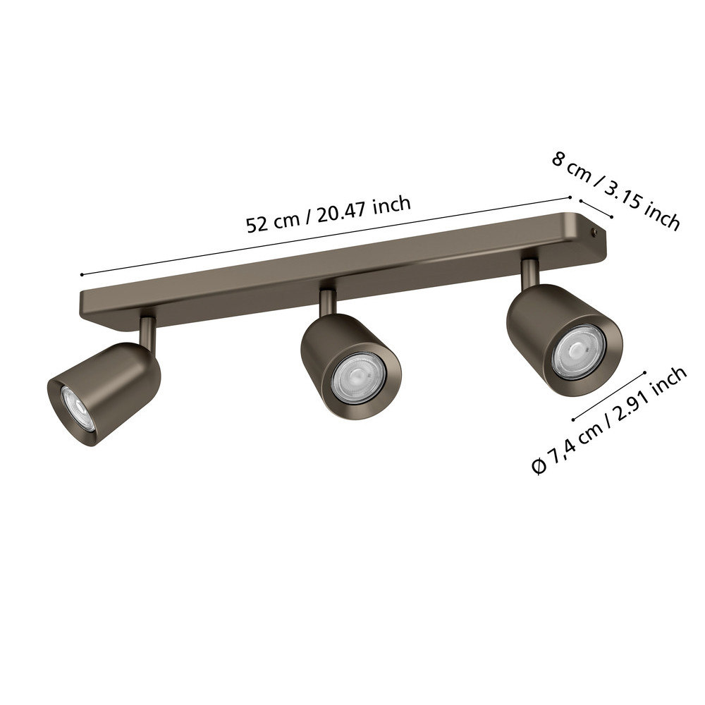 EGLO 901951 Спот CAMALDOLI, 3X10W(GU10), сталь, темно-бронзовый