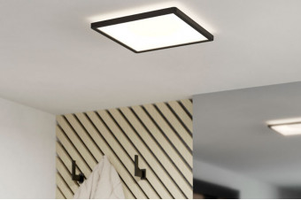 901574  Светодиод потолочн свет-к MINERARIO, 16,4W(LED), 290x290, IP54, 3000K, 2400lm, пластик, черны