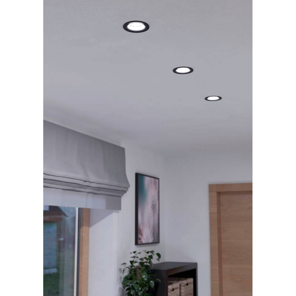 EGLO 900747  Комплект встраиваемых светильников диммируемых SALICETO, 3X6W (LED), 2700K, Ø88, алюминий, черный