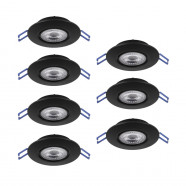 300191  Комплект встраив. светильников GEDREZ , 7х4,9W(LED), 2700/4000/6500K, Ø90, пластик, черный