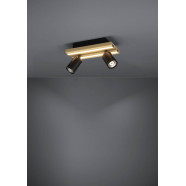 390522  Светодиодный настенно-потолочный светильник  GESTEIRA, 14W(LED) ,3000K, 1100lm, сталь, дерево, черный, коричневый, черный