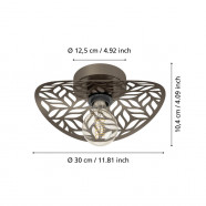 44125  Бра SWABY, 1X60W(E27), сталь, бронзовый