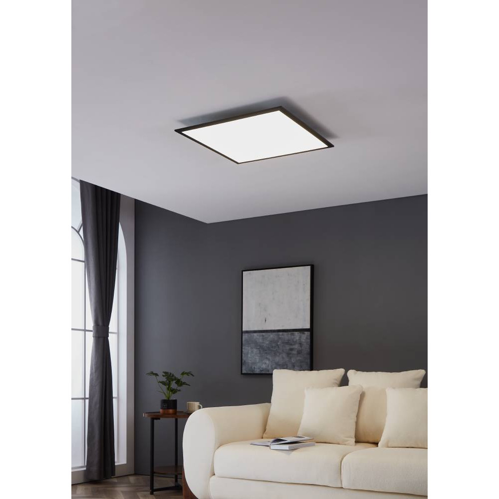 EGLO 900819 Потолочный светильник SALOBRENA 1, 33W (LED), 4000K, 4700lm, L595, B595, H50, алюминий, сталь, черный / пластик, белый