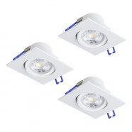 Комплект встраив. светильников SALICETO, 3х6,4W(LED), 4000К, 88х88, алюминий, белый