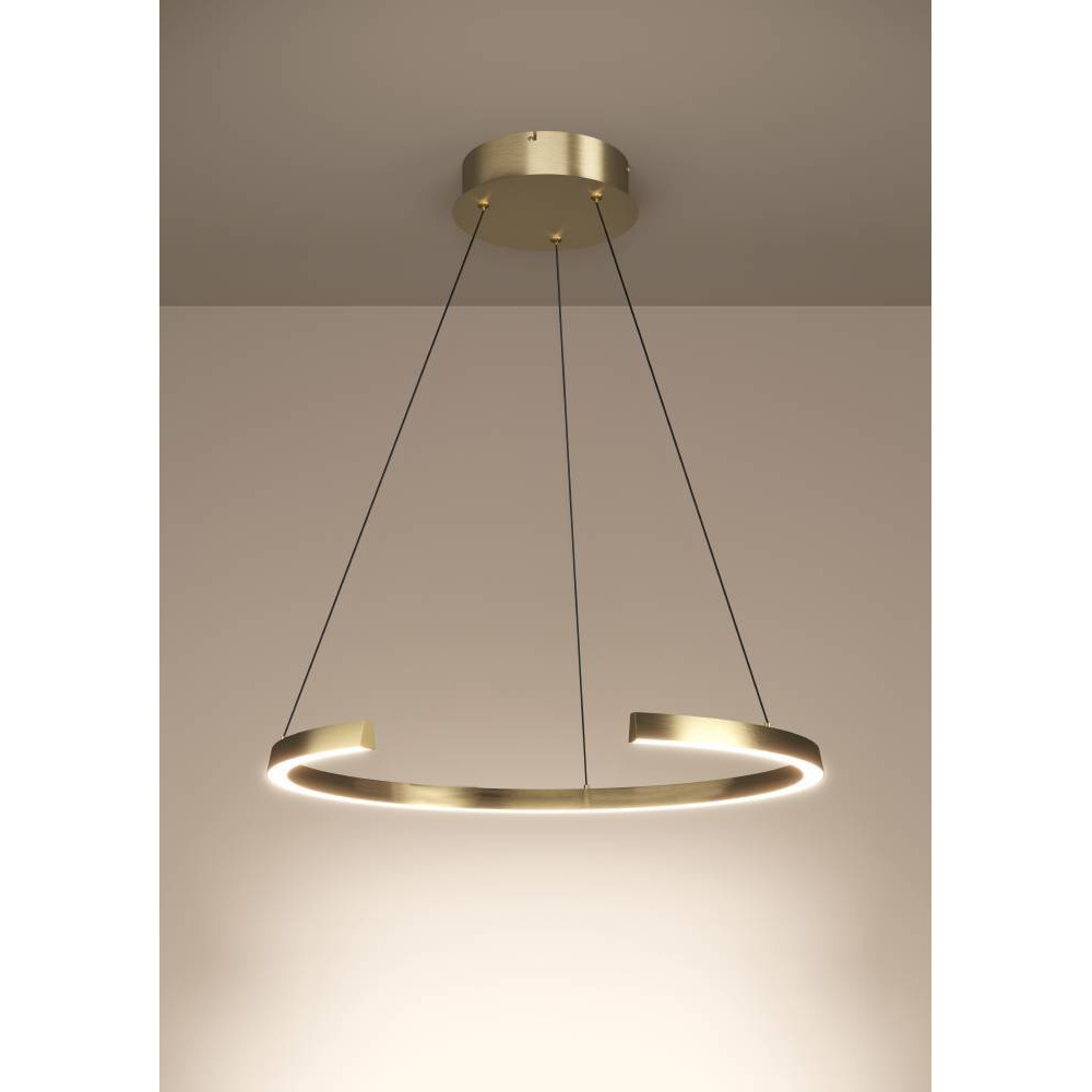 EGLO 390516 Светодиодный подвес с регулировкой цветовой температуры LABONETE, 24,8W(LED), Ø800, 2200-6500K, 4100lm, алюминий, сталь, золотой, белый