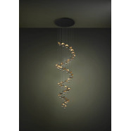 390437  Светодиодный подвес DRACERA, 40X1,8W(LED), Ø820, 3000K, 8800lm, сталь, черный, черный, золотой