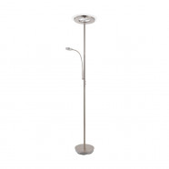 33849   Торшер SOLANO 1, 1x30W(LED), 1x4W(LED), 3500lm, 450lm, 2700K, диммируемый, сталь, никель мат, стекло, белый