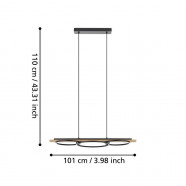 901714  Подвес BOYAL, 2x12,5W(LED), 15,5W(LED), 3600lm, 2250lm, сталь, дерево, черн., коричн, пластик, белый