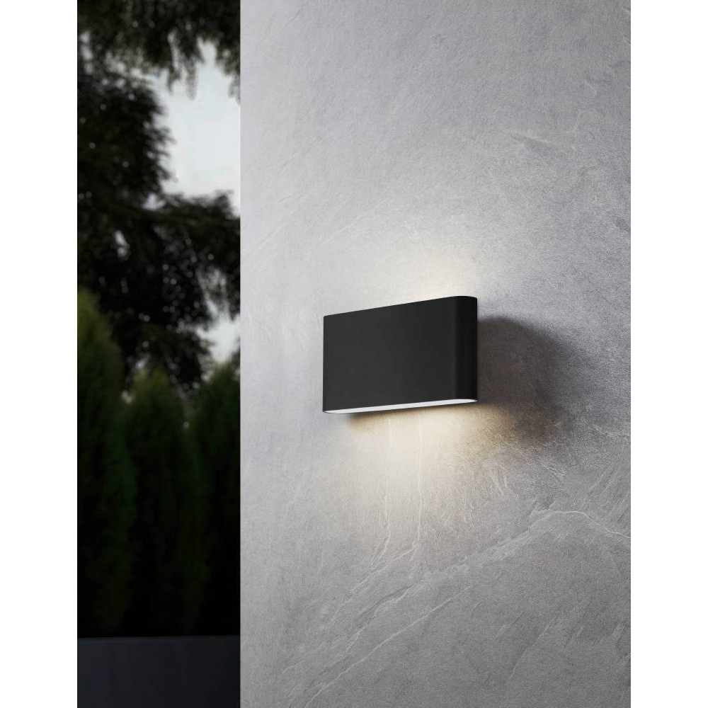 EGLO 901026 Уличное бра GRUTTI, 2X6W (LED), 3000K, 4000K, 6500K, 850lm, IP65, L175, H90, A50, алюминий, антрацитовый/пластик полупрозрачный