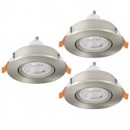 902259  Комплект встраив. светильников BARRANCO,  3х4,5W(GU10-LED), 4000К, Ø90, пластик, никель мат.