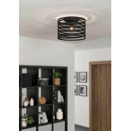 900164  Потолочный светильник CREMELLA, 1x60W, E27, H260, Ø370, сталь, черный