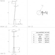 900135  Торшер ARANZOLA, 1X40W, E27, сталь, черный, белый