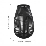 422083  Подсвечник BUNAWAN, B455, Ø300, дерево, стекло, черный