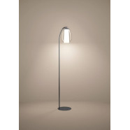 390462  Светодиодный торшер с регулировкой цветовой температуры MENORCA, 1X7W;1X1,6W(LED) ,2200-6500K, 700lm, сталь, никель черный, белый