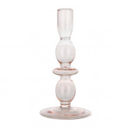 422264  Подсвечник MOLUME, H180, Ø85, стекло, розовый