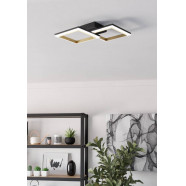 901225  Светодиодный потолочный светильник CALLIERA, 20W(LED), 525x310, димм., сталь, пластик, черный, латунь/пластик, белый, 4000K, 2500lm