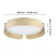 901827  Светодиодный настенно-потолочный светильник VALCASOTTO, 20W(LED), 3000K, 2400lm, сталь, дерево, коричневый, белый