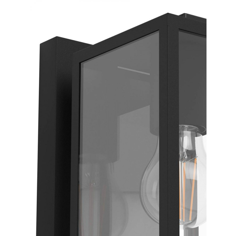 EGLO 900288 Уличный настенный светильник BUDRONE, E27, 1X40W, IP44, L120, H270, A165, сталь, черный, белы