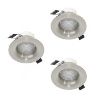  Комплект встраив. светильников SALICETO, 3х4,8W(LED), 2700К, Ø88, алюминий, никель мат.