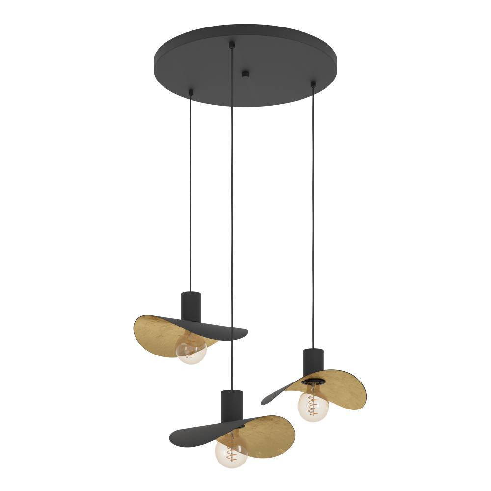 EGLO 390395  Подвес SACEDA, 3x40W(E27), сталь, черный, золотой