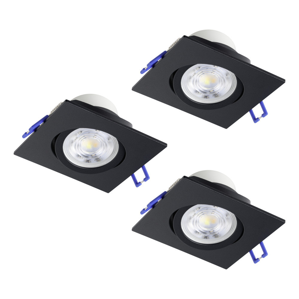 EGLO 902285  Комплект встраив. светильников SALICETO, 3х6,4W(LED), 4000К, 88х88, алюминий, черный