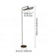 44127  Торшер SWABY, 1X60W(E27), сталь, бронзовый