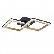 EGLO 901225  Светодиодный потолочный светильник CALLIERA, 20W(LED), 525x310, димм., сталь, пластик, черный, латунь/пластик, белый, 4000K, 2500lm