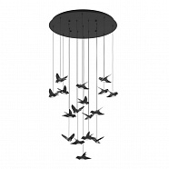 EGLO 390352  Люстра диммируемая PARATEBUENO, 17X3W (LED), 3000K, 6460lm, Ø780, сталь, черный/сталь, пластик, черный никель, сатинированный