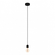 EGLO 43801  Подвесной потолочный светильник (люстра) YORTH, 1Х40W, E27, H1500, Ø50, сталь, никель, черный