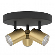 EGLO 300586  Спот CONSUMA 1, 3X5W(GU10), IP44,сталь, черный, латунь состаренный