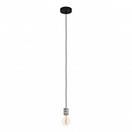 EGLO 43802  Подвесной потолочный светильник (люстра) YORTH, 1Х40W, E27, H1500, Ø50, сталь, черный, серебряный
