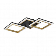 EGLO 901222  Светодиодный потолочный светильник CALLIERA, 20W(LED), 595X310, димм., сталь, пластик, черный, латунь/пластик, белый, 4000K, 2500lm
