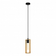 44051  Подвес LITTLETON, 1x40W(E27), L110, B100, H1100, сталь, дерево, черный, коричневый