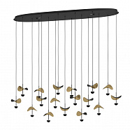 EGLO 390343  Люстра диммируемая DRACERA, 17X2,3W (LED), 3000K, 4760lm, L1550, B330, H2200, сталь, черный/сталь, черный, золотой