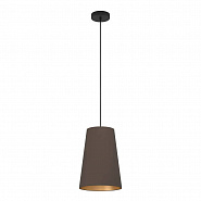 390195  Подвес PETROSA, 1x40W(E27), сталь, черный, текстиль, капучино, латунный
