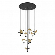390339  Люстра диммируемая DRACERA, 10X2,3W (LED), 3000K, 2800lm, Ø580, сталь, черный/сталь, черный, золотой