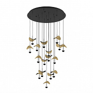 EGLO 390341  Люстра диммируемая DRACERA, 17X2,3W (LED), 3000K, 4760lm, Ø780, сталь, черный/сталь, черный, золотой