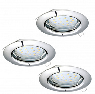 EGLO 94236  Комплект светодиодных встраиваемых светильников PENETO, 3x3W (GU10), Ø78, сталь, хром