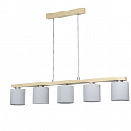 EGLO 901291  Подвес CASTRALVO, 5х28W(E27), L1210, B150, H1500, сталь, дерево, никель мат, коричн/текстиль