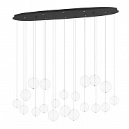 EGLO 390344  Люстра диммируемая ESPARDELLO, 8X5,4W (LED), 3000K, 4080lm, L1480, B260, H2200, сталь, черный/стекло, прозрачный